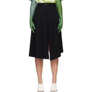 25 FW JW앤더슨 여성 블랙 패치워크 A라인 미디 스커트 242477F092002