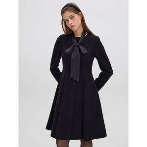 [올리브데올리브]배색 타이 핏앤 플레어 트위드 원피스타이(OW4WO976)