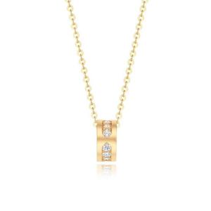 [GB] 이터널 라운드 세팅 원통형 14K GOLD 목걸이 LNN23188G
