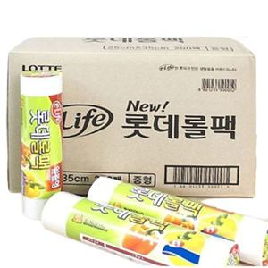 비닐팩 롯데 롤백 25x35x500매 12개입 비닐백 위생 위생롤팩
