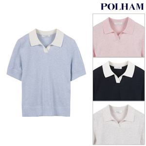 폴햄  여성 슬릿넥 쿨터치 반팔 티셔츠(PHF2ET2010)