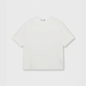 [캐리스노트]24년 봄 여름 데일리룩 자수 포인트 돌먼 티셔츠 화이트 CN4MTS403-GB