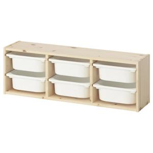 이케아 TROFAST 트로파스트 벽수납장 93x21x30cm 프레임 우드/벽선반/벽책장