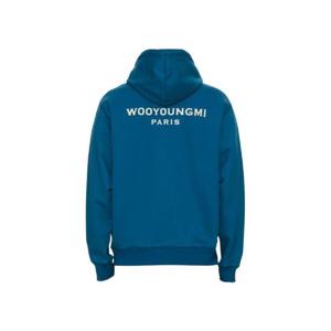 우영미 코튼 화이트 백로고 후드 블루   22FW W223TS31728L