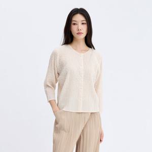 [플리츠미(여성)]데이지 엠브로이더리 소매 폴딩 가디건_PPCDM025014
