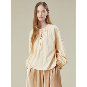 [써스데이아일랜드]A라인 투톤 레이스 블라우스(T236MBL140W)