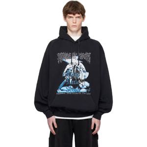 25 FW 베트멍 남성 블랙 필시 시크릿 오버사이즈 후드티 252669M202022