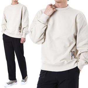 버버리 EKD 로고 라벨 패치 맨투맨 티셔츠 베이지/8103520