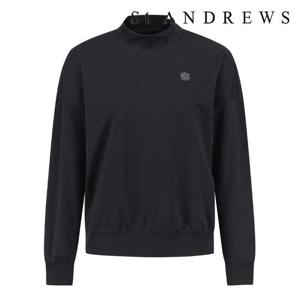 [세인트앤드류스]여성 로고 패턴 모크넥 긴팔 티셔츠 (821E1TSA21BK)