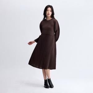 [플리츠미(여성)]폴딩 롱 슬리브 플레어 원피스_PPOPF025001