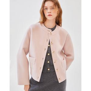 질스튜어트 뉴욕 여성 24FW 역시즌특가품절임박 핑크 울캐시미어혼방 가디건형 숏코트 JSCO4D210P1