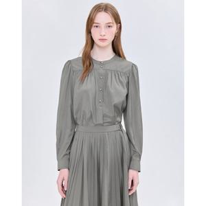 질스튜어트 뉴욕 여성 25SS 시즌오프 카키 셔링 긴팔블라우스 JSBL5B310K2
