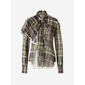 아크네 스튜디오 탑 FN WN BLOU001143 GREENGREY WHITE