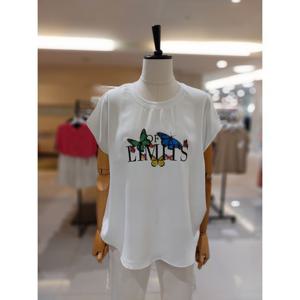 [오프리미츠]MARIO오프리미츠  라운드나비리미츠캡소매블라우스  M24BL1602