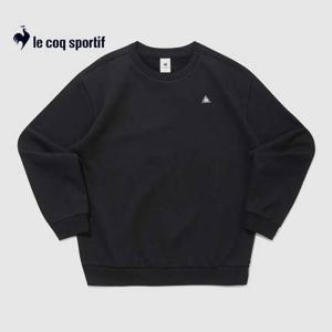 [르꼬끄]유니 에센셜 기모 맨투맨 QQ423LFSO1 BLK