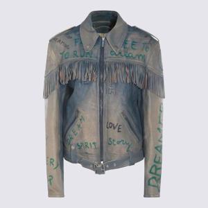 골든구스   여성 가죽 자켓 FW25 GWP02369P00216450270 6414368 CHINA BLUE
