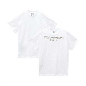 우영미 자개 백로고 반팔 티셔츠 화이트 W251TS08701W