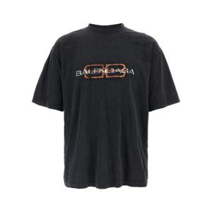 발렌시아가 반팔 티셔츠 A00256593 Black