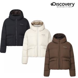 디스커버리 25FW/신상 여성 아웃포켓 다운 크롭 숏패딩 DWDJ9P056-DXNW