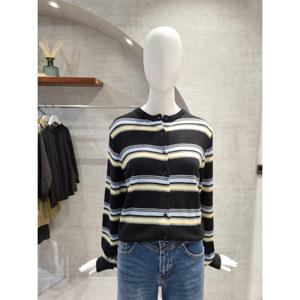 페이지플린  (F5CCA511) 라운드넥 단가라 긴팔 가디건