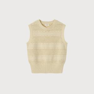 커버낫조끼 JQS CO2502KT84-BT 우먼 스카시 니트 베스트 Butter