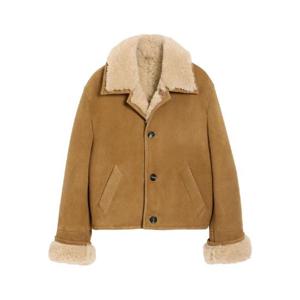 아미   여성 가죽 자켓 FW25 UJK837LH0057280 6574055 Camel