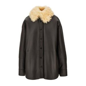 아크네스튜디오 버튼 프론트 시어링 칼라 코트 A70205 BXJ