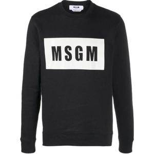 MSGM 남성 박스 로고 블랙 맨투맨 2940MM163 207599 99