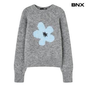 [BNX]빅 플라워 자수 긴팔 레글런 니트 (BX4KP001L0)
