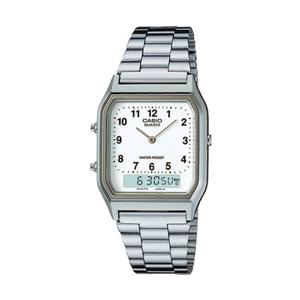 카시오 남성 남자 실버 화이트 정장시계 메탈시계 AQ-230A-7BMQ