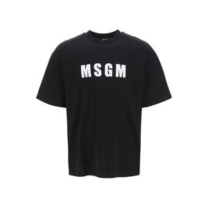 MSGM 로고 반팔티 3240MM94 227298 99 블랙