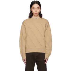 25 FW 페라가모 남성 베이지 버진 울 스웨터 242270M201004