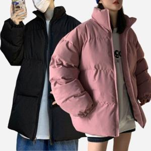 [아이에스이랩]무지 오버핏 웰론 숏패딩 집업 점퍼 I4JK007