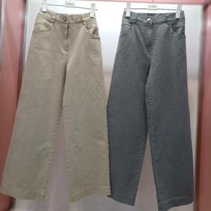 Latium HC06 스판 국내생산 허리반밴딩 어반통 키치온워싱 통와이드 면바지 팬츠 T2521pt02