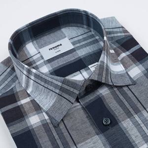 [레노마 일반핏]린넨혼방 빅체크 봄 여름남방[밑단일자]  RPSSG0-037BGNY