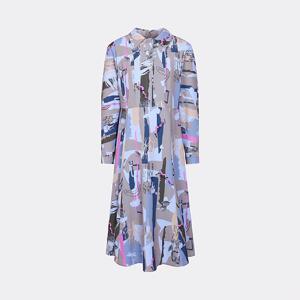 [캐리스노트]24년 봄 여름 데일리룩 프린트 플레어 롱 원피스 그레이 CN4MOP301-GB