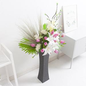 대형 백합 조화 화병 디럭스 set 113cm (DIY) 인테리어 꽃 테이블 행사 장식 소품