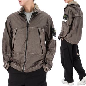 25SS 스톤아일랜드 와펜 패치 로우 리넨 집업 자켓 K1S154100040 S0030 V0054