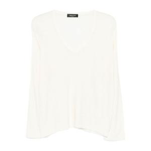 파비아나필리피 화이트 브이넥 롱 슬리브 스웨터 MAD215F064 L5