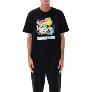 카사블랑카 블랙 만화 테니스 볼 티셔츠 MAW25JTS00108 BLACK