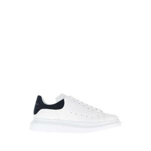 ALEXANDER MCQUEEN White leather sneakers with dark blue suede heel 553680WIAI3 9054