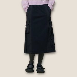 W 우븐패치 비죠 카고 스커트(블랙) BE43LS02W160