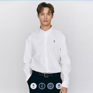 [지오다노]남성 레귤러핏 클래식맨 자수 긴팔 옥스포드 면 남방 셔츠 045043