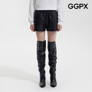 [GGPX] 페이크 레더 밴딩 숏 팬츠 (GP9PT031F)