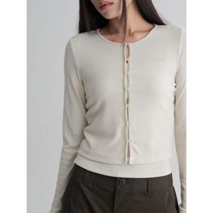 (355941LY80) [에잇세컨즈] 슬림핏 버튼 카디건 슬리브리스 셋업  아이보리