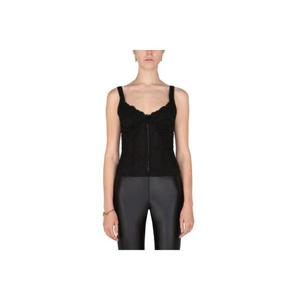 Balenciaga 레이스 디테일 슬리브리스 탑 698703TWG01 1000 TP947746348
