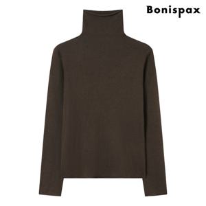 [보니스팍스(여성의류)]베이직 심플 하이넥 슬림핏 니트 (XP4KT002L0)