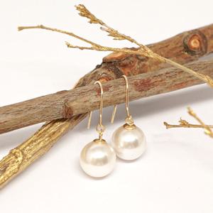 오팔하우스 14k 진주 후크 귀걸이 8mm OPPE1360