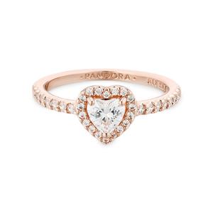 판도라 188421C02 스파클링 엘리베이티드 하트 로즈 반지