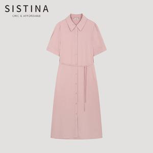[SISTINA] 인기 벨티드 셔츠 원피스_AWWOPO21510_PI